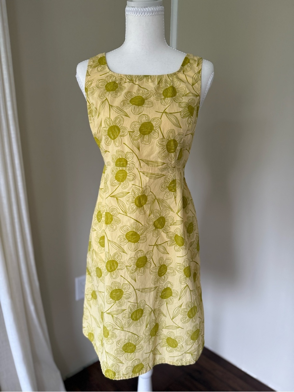 Vintage American Eagle Outfitters Yellow Floral Dress Vintage Y2K Sundress Sz 8